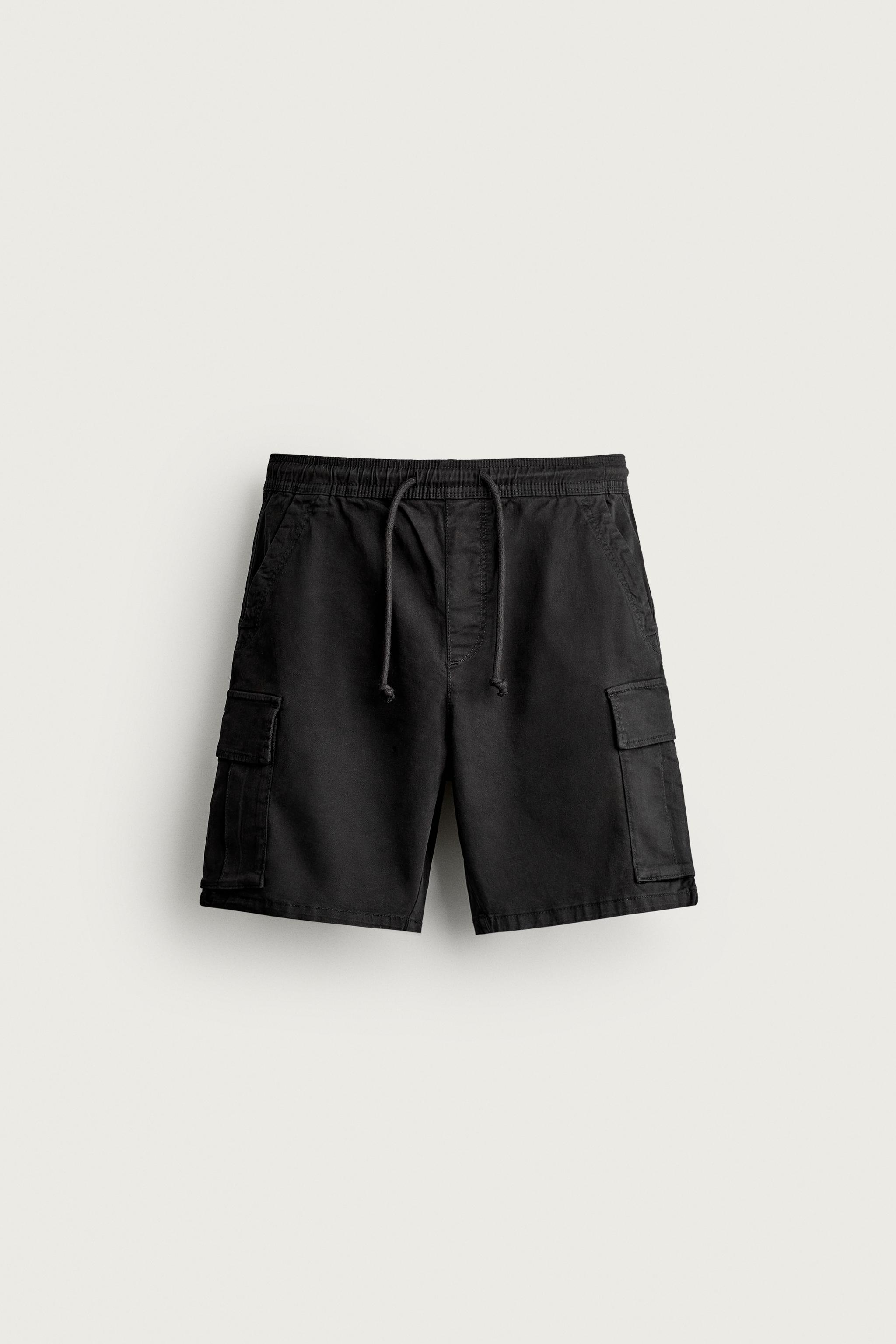 RELAXED FIT WASHED CARGO SHORTS